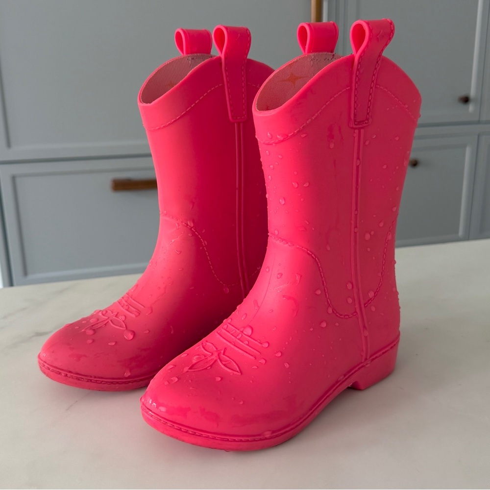 Dakotah Ridge Kids Bright Pink Cowboy Style Rain Boots (12/13)